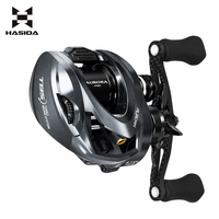 HASIDA En gros Moulinet Baitcasting Aurora Air CF en Carbone Gauche 109G Frein Magnétique à Suspension Rapport 8.1:1 Puissance de Freinage 4KG Stream