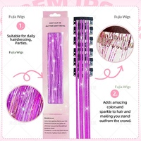 Perruque tressée BB à clipser, style C, avec fil doré laser, fil métallique coloré et brillant, accessoires de mode pour célébrités, pour fêtes et scènes