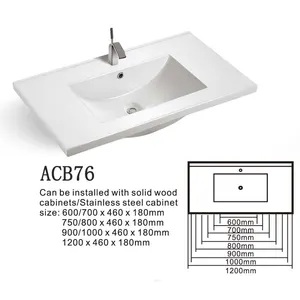 Drop In Thin Edge Cabinet Vanities Top White Ceramic Bathroom Vanity Sink