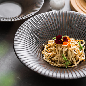 Juego de Vajilla Japonesa Vintage, Tazón Grande de Cerámica para Sopa o Ramen, Tazón Tipo Trompeta Mogashin para Restaurantes Comerciales, Vajilla para Comida - Product Image 2