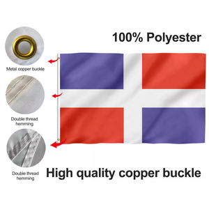 Produit promotionnel prêt à être expédié drapeaux dominaux Ft 100% Polyester avec œillets en laiton drapeau Dominica - Product Image 4