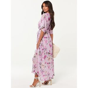 FOXA Womens Floral Maxi <b>Dress</b> V Neck Wrap <b>Boho</b> <b>Long</b> Beach Wedding Guest Summer Flowy Slit <b>Dress</b> - Product Image 3