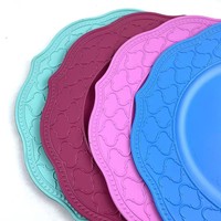 Assiette ronde en plastique rétro à bords ondulés, tapis de table, centre de table de mariage, décoration de dessert - Décoration de rangement polyvalente