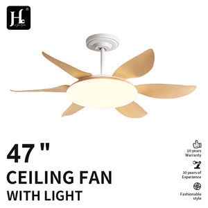 Modern 47-Inch 5 Blades DC Motor LED <b>Light</b> Source Ceiling Fan ABS Lamp Body Remote Control Black White <b>Indoor</b> Outdoor Use Wood - Product Image 2