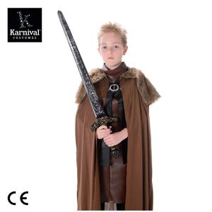 卸売ブラウン中世ナイトケープ & チュニック男の子ハロウィーンパーティーパフォーマンス衣装-子供のためのバイキングコスプレ (ポリエステル) - Product Image 2