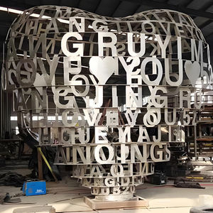 Groothandel Grote Gepolijste RVS Liefdeshart Sculptuur Model Romantische Moderne Kunst Collectible Decoratie - Product Image 4