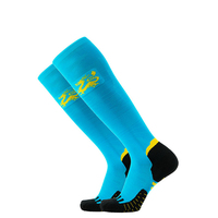 Chaussettes de sport unisexes montantes, tricotées, à impression numérique, avec logo intégré, séchage rapide, compression, respirantes, anti-bactériennes, pour l'automne