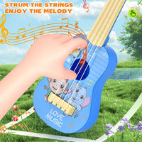 High Quality Children's Early Education 10 Inch Cartoon Animal Four String Guitar Plastic Musical Instruments Toy