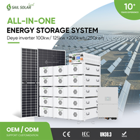 Système de stockage de batterie au lithium LiFePO4 100 kWh 150 kWh 215 kWh, armoire ESS, onduleur hybride Deye tout-en-un 50 kW 100 kW 125 kW
