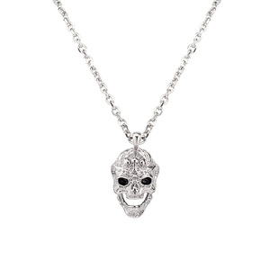 yunnique <b>Titanium</b> Steel Skull Pendant Necklace Men's Long <b>Chain</b> Rock Style Fashion Jewelry Geometric Skeleton Design Summer 2022 - Product Image 5
