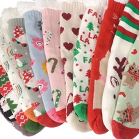Personnalisé Dessin Animé Midi Pantoufles Chaussettes Doublées Hiver Étage Femmes Chaussettes Pelucheux Épais Chaud Épais Lourd Polaire Robe Chaussettes
