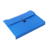 Sac de rangement pour dossiers à pochettes multiples, sac d'école de documents de grande capacité, sac A4 bureau bleu PP en plastique approuvé Logo personnalisé