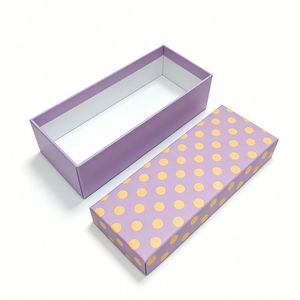 Boîte d'emballage rectangulaire rigide auto-élevante en carton de luxe, deux pièces, en matériaux recyclés de haute qualité, design décoratif élégant - Product Image 2