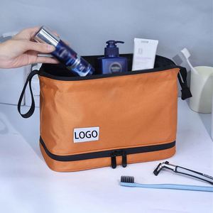 Sac de toilette double étage personnalisé, grand organiseur de pinceaux, rangement de maquillage, sac portable, étanche, sac de toilette pour homme - Product Image 5