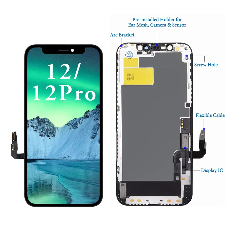 Дигитайзер для телефона, оригинальный экран для Iphone 12/12 Pro 12 Pro Max 12 Mini, сменный 3d сенсорный дисплей, ЖК-экран Incell