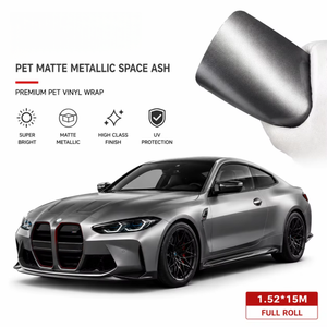 High Matte Metallic Space Ash <b>Vinyl</b> PET Car <b>Wrap</b> Exterior Exterior Matte Car Stickers Covering Film - Product Image 1