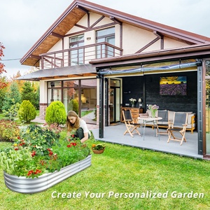 Fioriere da <span class=keywords><strong>Giardino</strong></span> <span class=keywords><strong>Ovali</strong></span> in Acciaio Zincato per Ortaggi e Fiori, Vasi Rialzati in Metallo per Esterni - Product Image 5