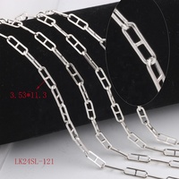 Chaîne de câble allongée rectangle multi-tailles pour le choix S925 chaîne à maillons croisés en argent Sterling pour la fabrication de colliers à faire soi-même