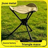 Chaise pliante légère rotative à 360 degrés, tabouret triangulaire en acier au carbone Oxford pour camping, extérieur, moto, pique-nique