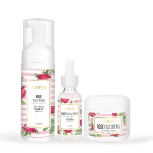 Face Set Products Wholesale Whitening Rose Face Cream Lotion Skin Care Set New For Black Women Natural Private Label