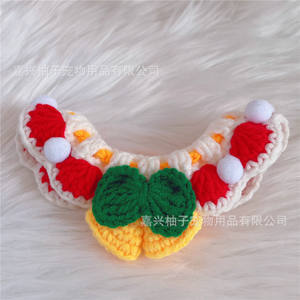 وشاح القط والكلب الصم للكريسماس والشتاء ، منشفة دروول ، طوق غزل الحيوانات الأليفة الصغيرة ، اكسسوارات محبوكة باليد - Product Image 3