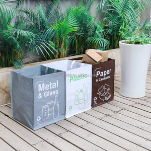 Sacs poubelle pliables avec poignées, capacité 40l, pour le papier, le <span class=keywords><strong>verre</strong></span> et le plastique, lot de 3 sacs - Product Image 5