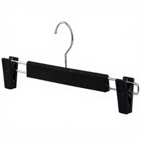 Personalisierter Logo-Metall-Kunststoff-Hosenbügel, einreihig, schwarz, für Hosen und Röcke, Kunststoff-Hosenbügel mit Clips