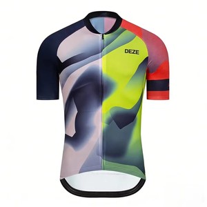 Maillot de Ciclismo Zede Multicolor Ligero, Transpirable, de Secado Rápido, Absorbente de Sudor, Cómodo, con Cierre Completo para Hombre, para Ciclismo de Carretera - Product Image 1
