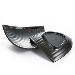 Black Frosted Triangle <b>Plate</b> Irregular Shape Melamine Dinnerware For Sushi Restaurant Party Use - Product Image 3
