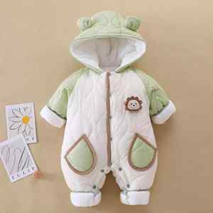 Winter Warm Down Baby Boy Rompers Fur Hooded <b>Toddler</b> Girls Jumpsuits Waterproof Children Onesie Unisex Kids Snow Suits Clothes - Product Image 4