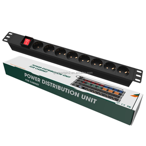 Unidad de Distribución de Energía (PDU) 16A completamente nueva, con enchufe europeo, 8 vías, modular, 1U, para rack de servidor. - Product Image 1