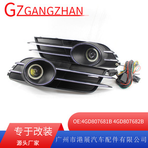 New Audi A6 C7 Fog <b>Light</b> Kit ABS Material Angel Eye Lens Lower Grille Mesh 2012-2015 LED <b>Driving</b> <b>Lights</b> Retrofit Upgrade - Product Image 5