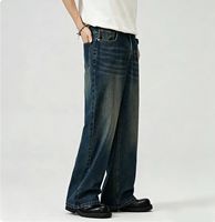 Jeans vintage pour hommes : Pantalons amples et décontractés à jambe droite / Pantalons à jambes larges, Vêtements décontractés, Prix de gros réduit