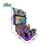 Machine d'arcade de course sur pied pour 3 joueurs, thème Chariot Vitesse du Vent, grand écran LCD, néon RGB pour parc d'attractions