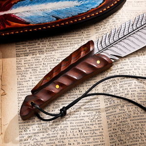 Cuchillo Utilitario Profesional KEENHOPE de 89 Capas de Acero de Damasco con Núcleo VG10 de 5 Pulgadas, Mango de Madera de Hierro <span class=keywords><strong>del</strong></span> Desierto de EE. UU. con Funda de Cuero - Product Image 4