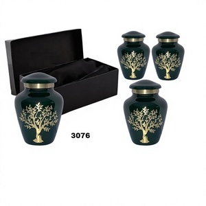 Urne souvenir arbre de vie pour cendres humaines 4 petites urnes décoratives pour cendres adulte femme et homme urne funéraire sac gratuit - Product Image 1