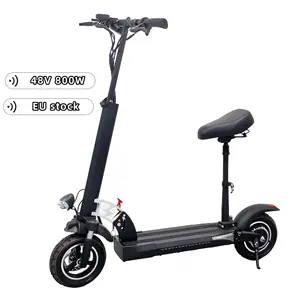 European warehouse foldable 15Ah lithium battery 48v 10 inch air tires electric scooter 800w with seat for adults