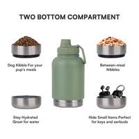 Thermos multifonctionnel 3-en-1 en acier inoxydable de 950 ml pour humains et animaux de compagnie, grande capacité, haute qualité, avec poignée portable