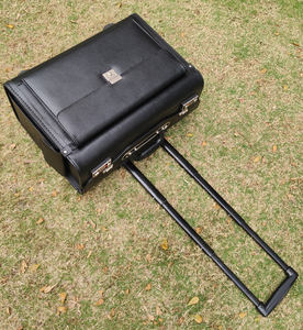 حقيبة سفر محمولة سوداء مقاس 18-19 بوصة بعجلتين/4 عجلات من الجلد الصناعي، حقيبة يد للسفر والأعمال وحقائب الطيارين - Product Image 4