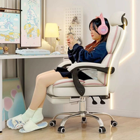 Chaise de bureau exécutive ergonomique pivotante à dossier haut, luxueuse et contemporaine, en cuir PU, avec structure en bois, pour bureau à domicile ou chambre.