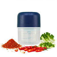 Picadora de Ajo Eléctrica Mini de 250 ml, 3 Cuchillas, Picadora de Verduras y Cebollas Portátil, Procesador de Alimentos para Bebés