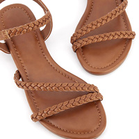 Sandales plates tendance et sexy pour femmes RLT, sandales à bout ouvert tressées avec bride arrière pour l'été