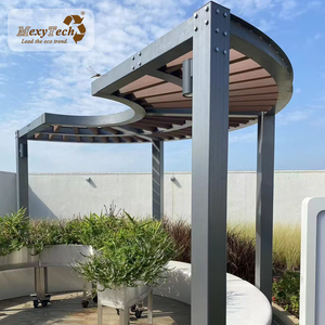 Intérieur de plage, couleur bois, résistante, extérieur composite wpc, pergola cabanas - Product Image 4