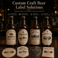 Etiquetas Personalizadas para Botellas de Cerveza Artesanal, Resistentes a Salpicaduras, para Envasado de Bebidas de Cervecería, Marca Privada, Logotipo OEM, Rollo, Cualquier Tamaño, Forma y Color