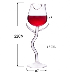 Ensemble de verres à vin en forme de rose, verres à vin créatifs en forme de fleur de rose, gobelets en verre pour la maison et les fêtes - Product Image 6