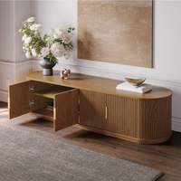 Meuble TV moderne en bois sur pied avec pieds en fer pour salon, vente en gros