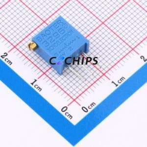 Resistencia Ajustable/Potenciómetro 3296X-503-LF, Componente de Orificio Pasante (THT)-3P, 9.5x4.8mm, Resistencia de 50kOhm, 10%, 500mW, 250ppm ℃ - Product Image 1