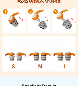 سدادة أذن صغيرة مقاومة للماء بتصميم ذيل السمكة داخل الأذن عازلة للصوت لتقليل الضوضاء - Product Image 4