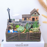 Ventes en gros de grands pots à fleurs en résine avec éclairage, pots de jardin décoratifs classiques pour plantes succulentes, cactus, herbes, plantes de bureau, plantes d'intérieur