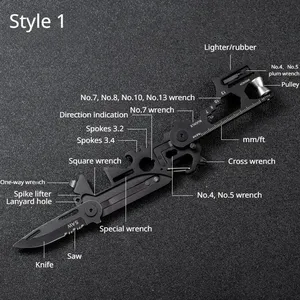 มีดสแตนเลสอเนกประสงค์ขนาดเล็ก เครื่องมือซ่อมจักรยานแบบพับได้ พร้อมกรรไกร EDC อุปกรณ์ตั้งแคมป์ - Product Image 4